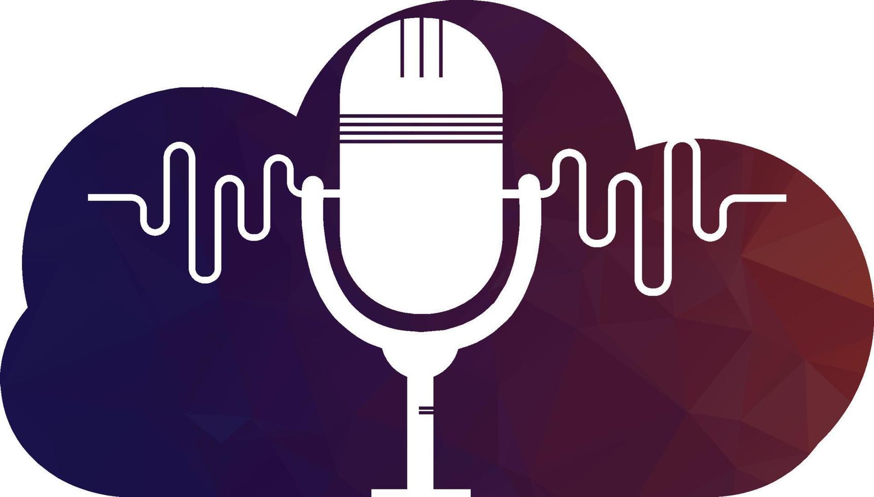 podcast sound wave logo template vector. podcast pulse logo heart rhythm medical vector