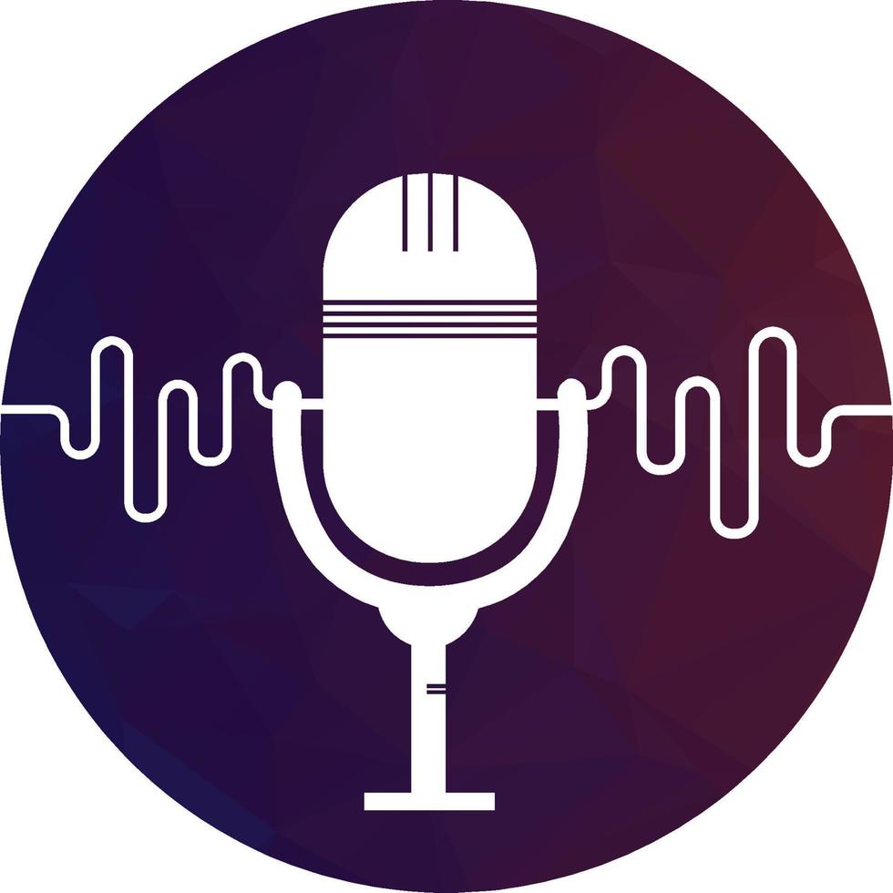 podcast sound wave logo template vector. podcast pulse logo heart rhythm medical vector