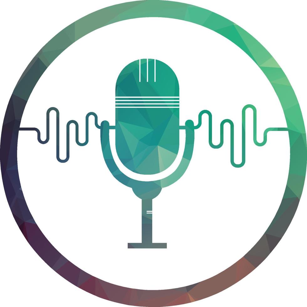 podcast sound wave logo template vector. podcast pulse logo heart rhythm medical vector