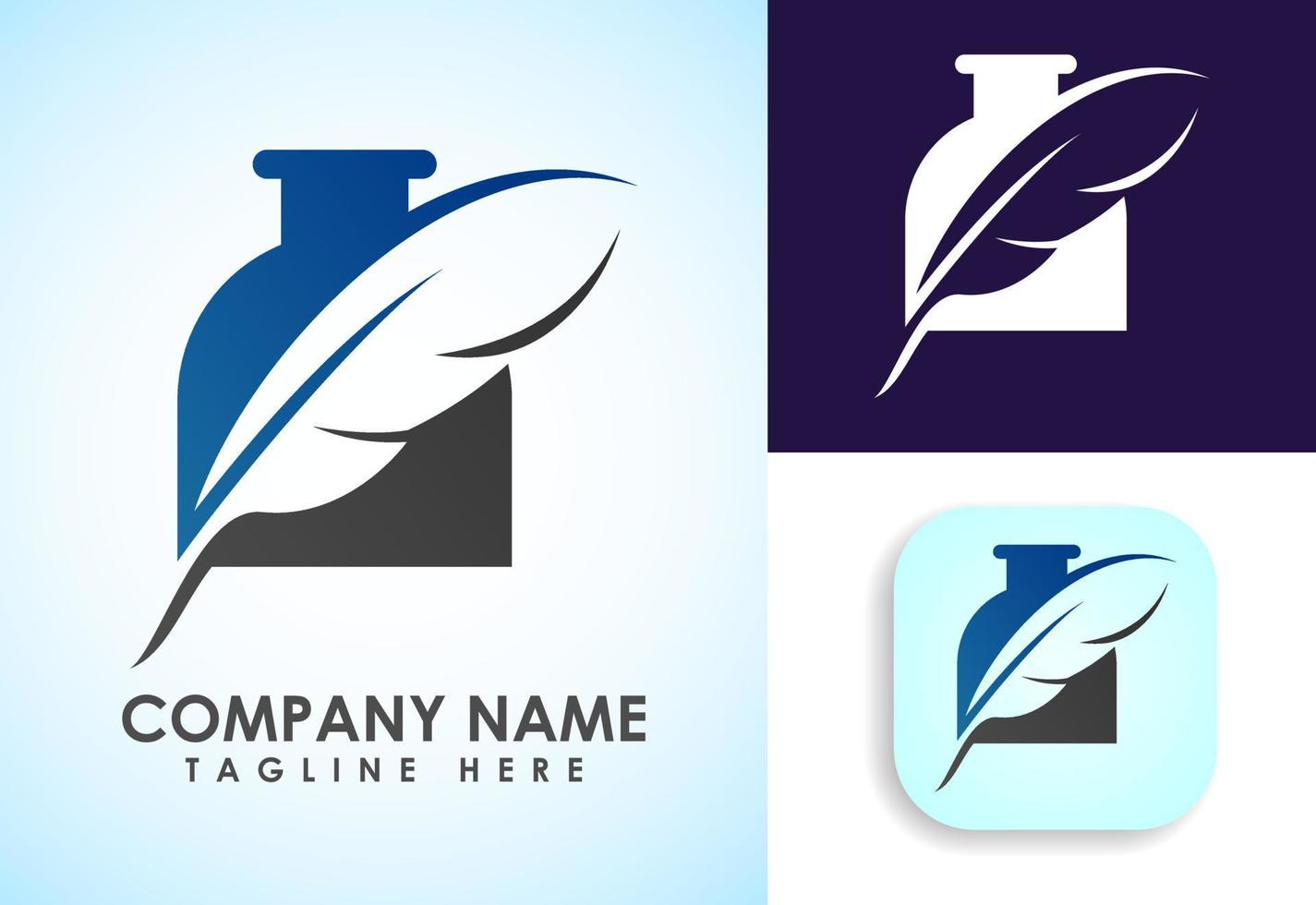 Feather logo design vector template. Feather logo for a writer or publishers.