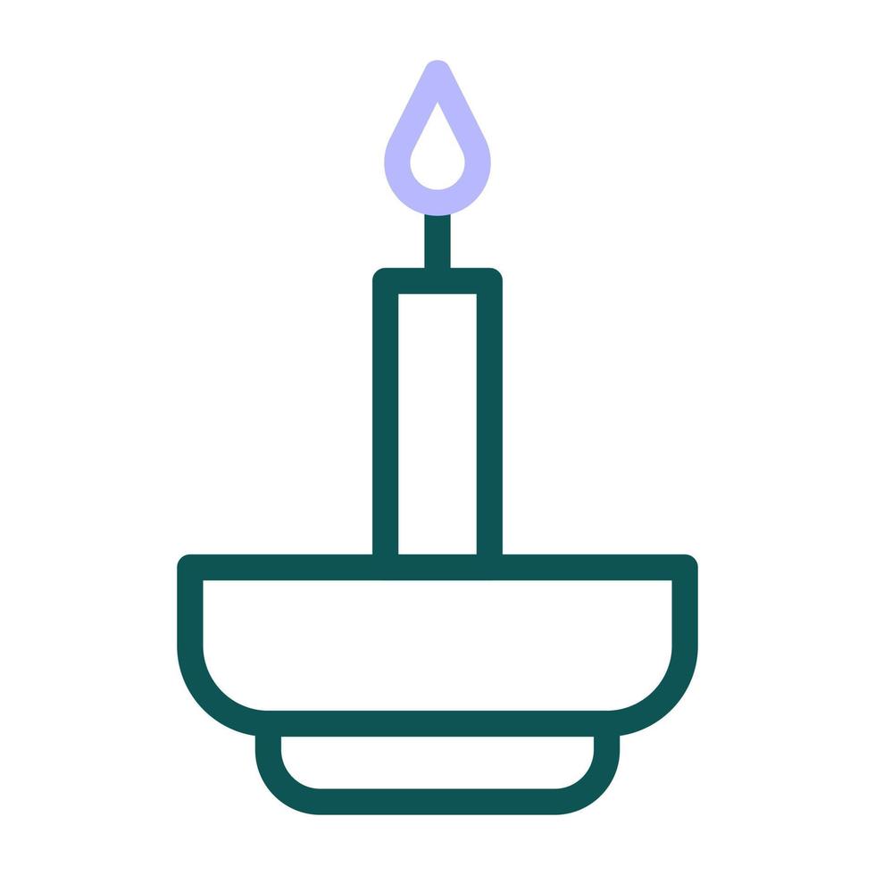 candle icon duocolor green purple colour easter symbol illustration. vector