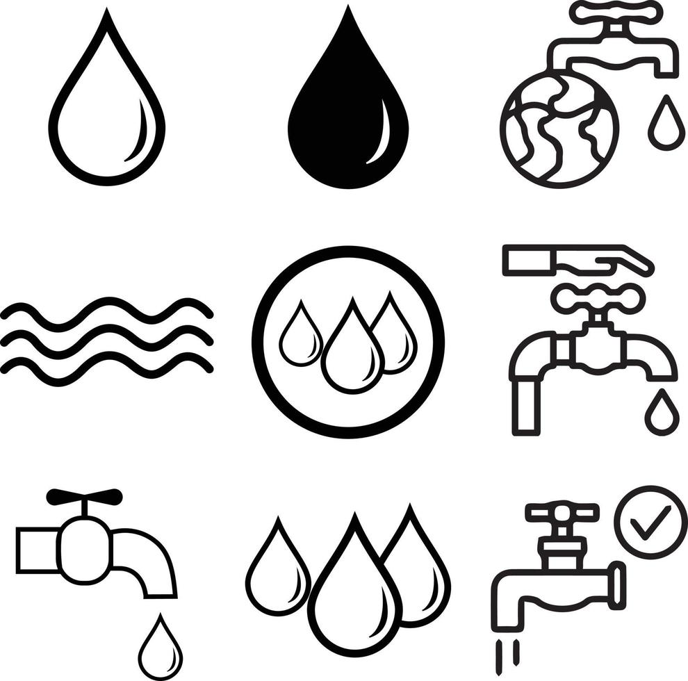 Water icon vector art stock.