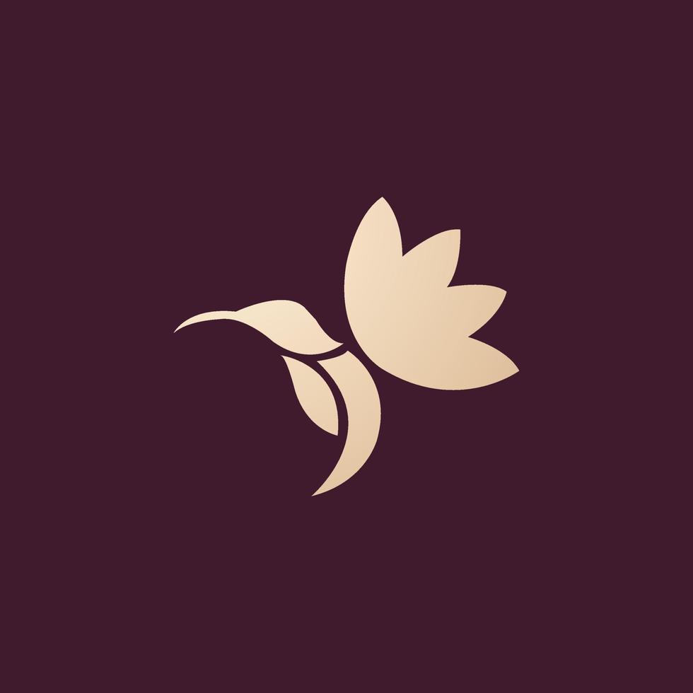 Luxury and modern hummingbird logo design vector