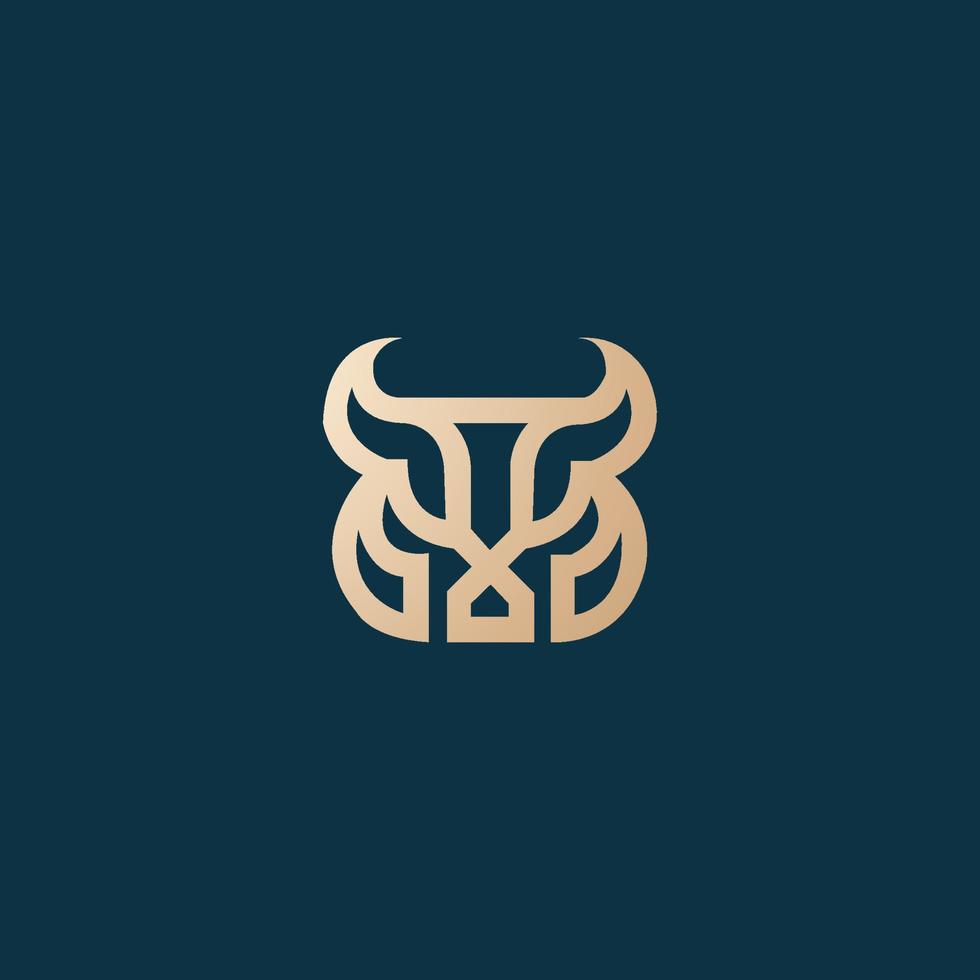 Bison horn logo design vector image