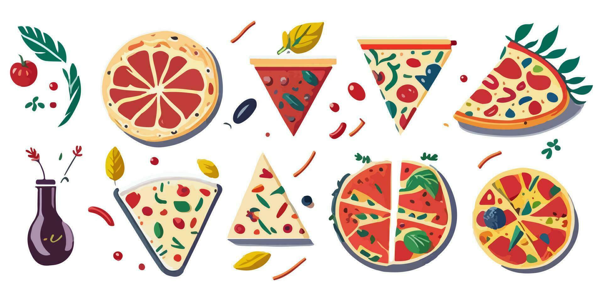 Yummy Pizza Box with Crispy Bacon and Fresh Tomatoes vector