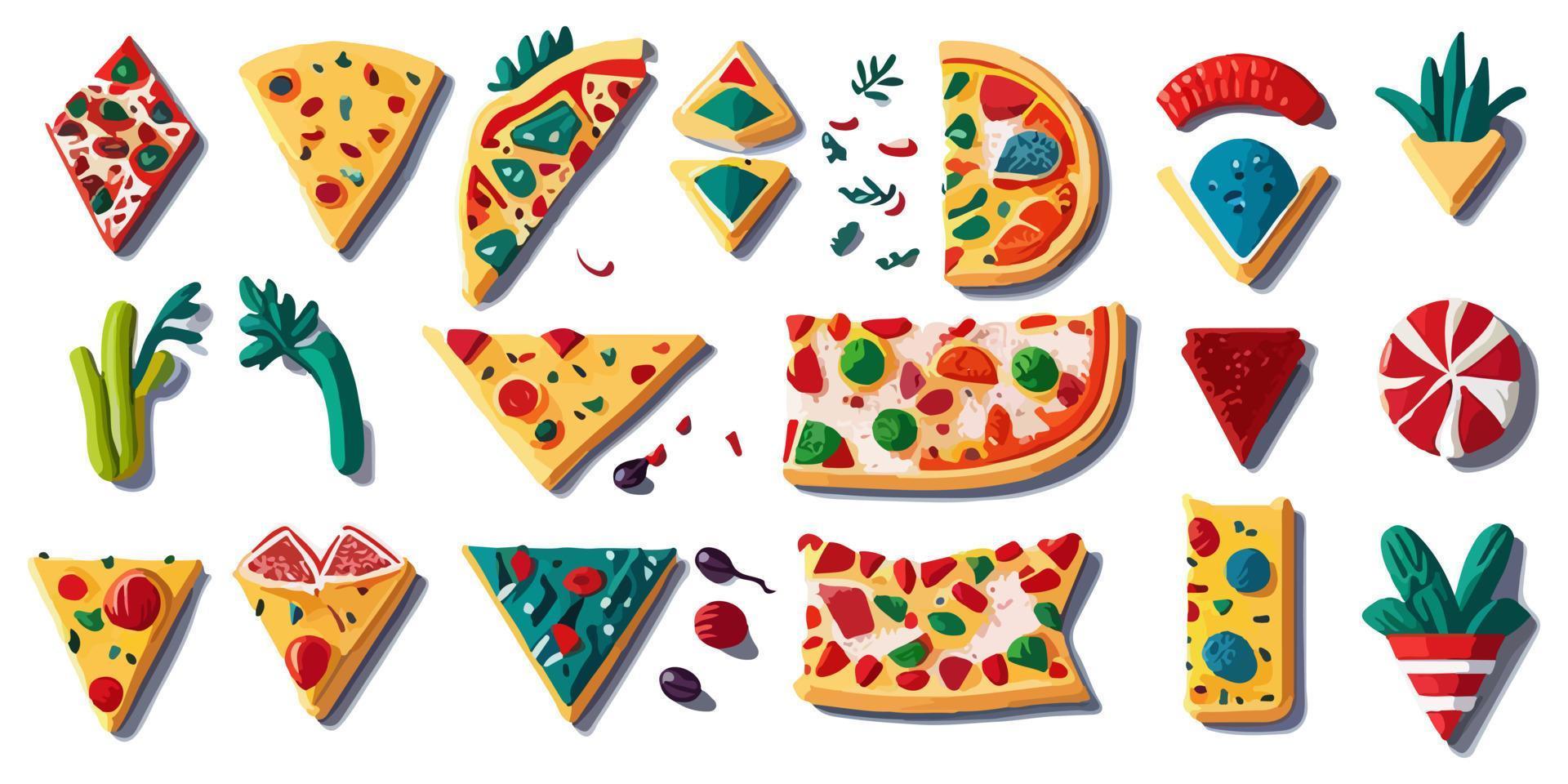 delicioso plano vector ilustración de un cebolla Pizza rebanada