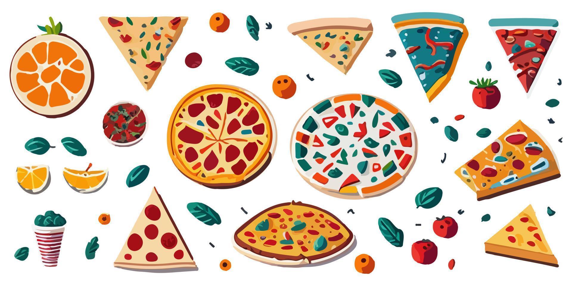 plano vector ilustración de un delicioso Pizza caja