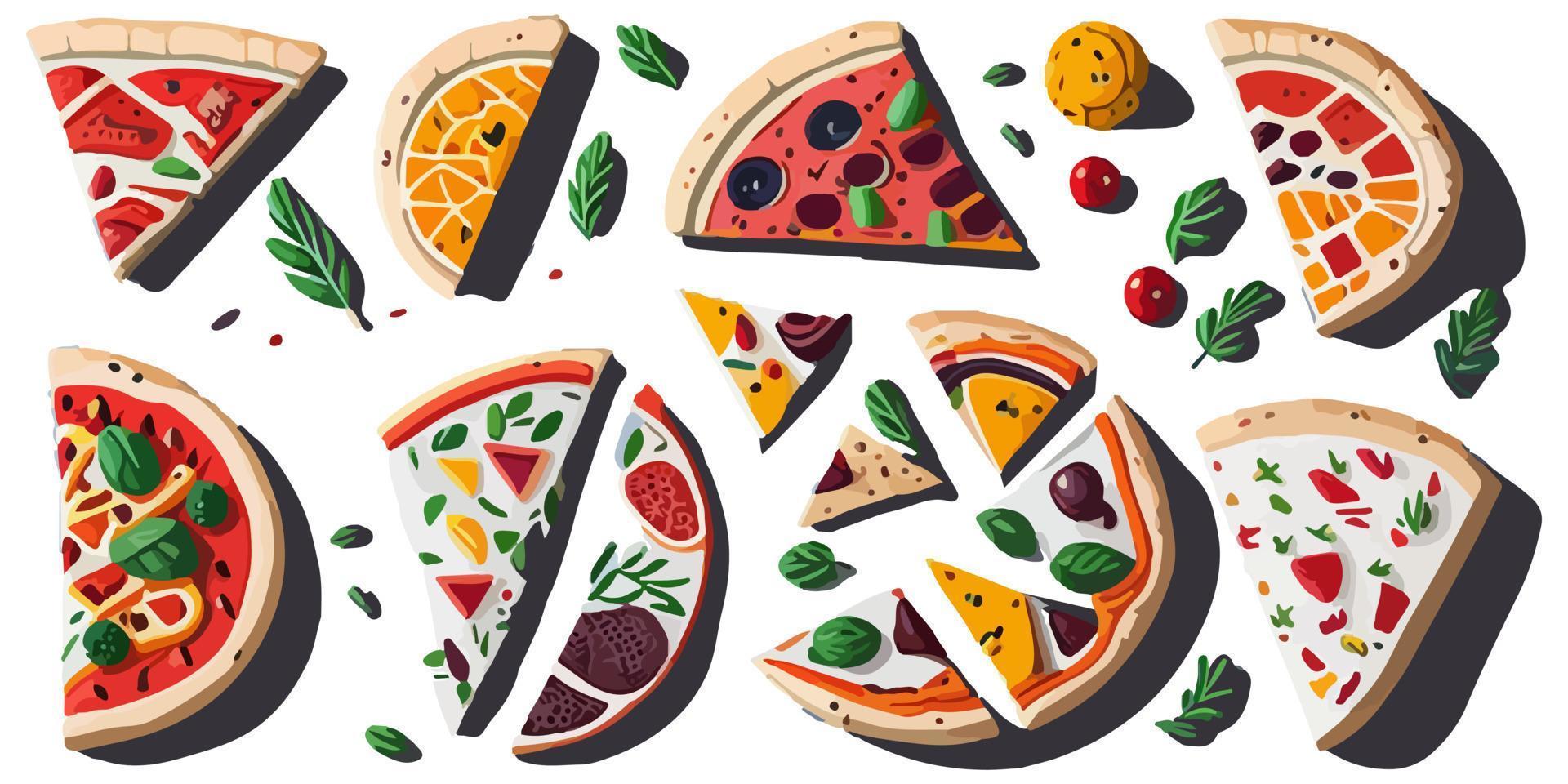 delicioso plano vector ilustración de un camarón Pizza caja