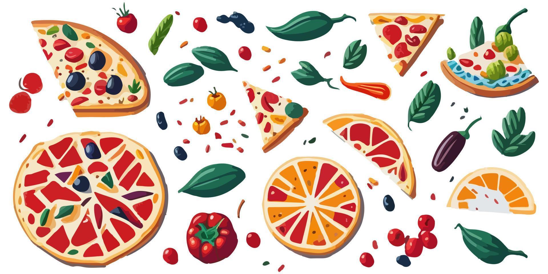 Appetizing Flat Vector Illustration of a Mushroom Pizza Box