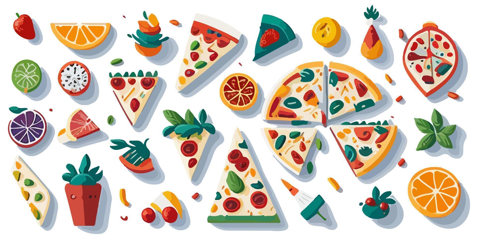 Tasty and Cheesy Flat Vector Illustration of a Pizza Slice