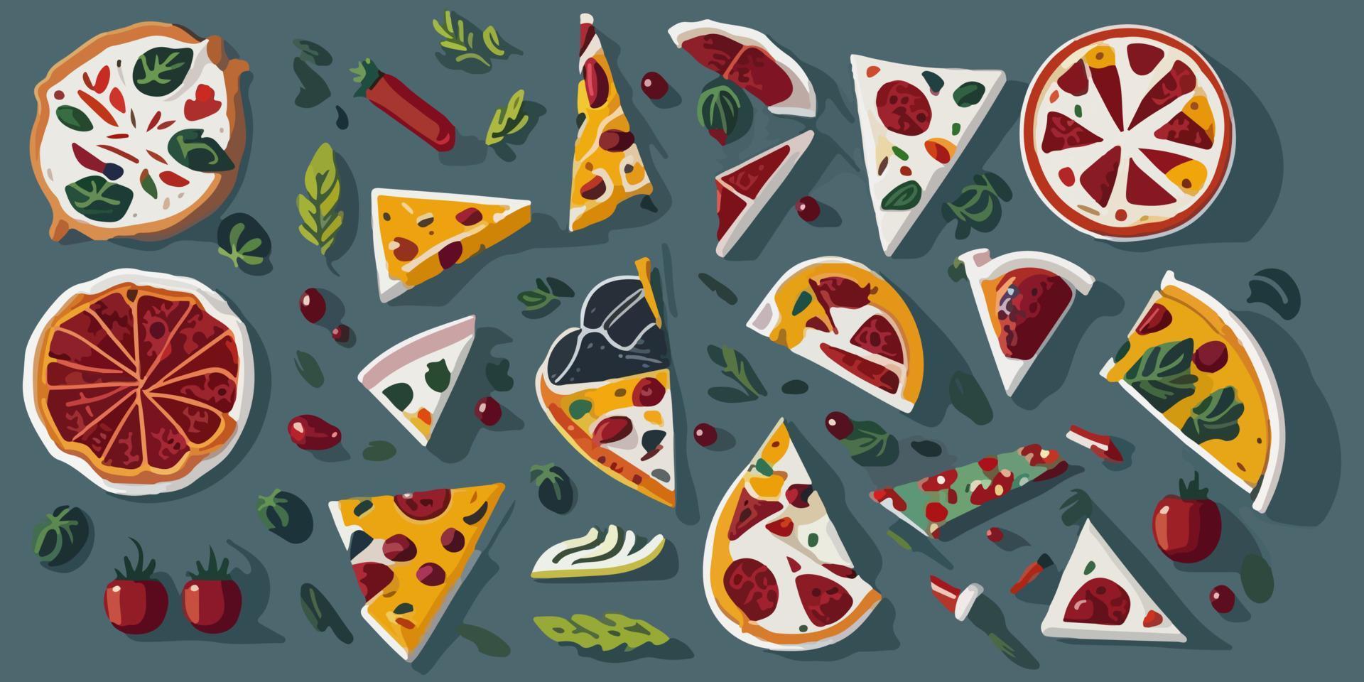 sabroso plano vector ilustración de un rebanada de cebolla Pizza