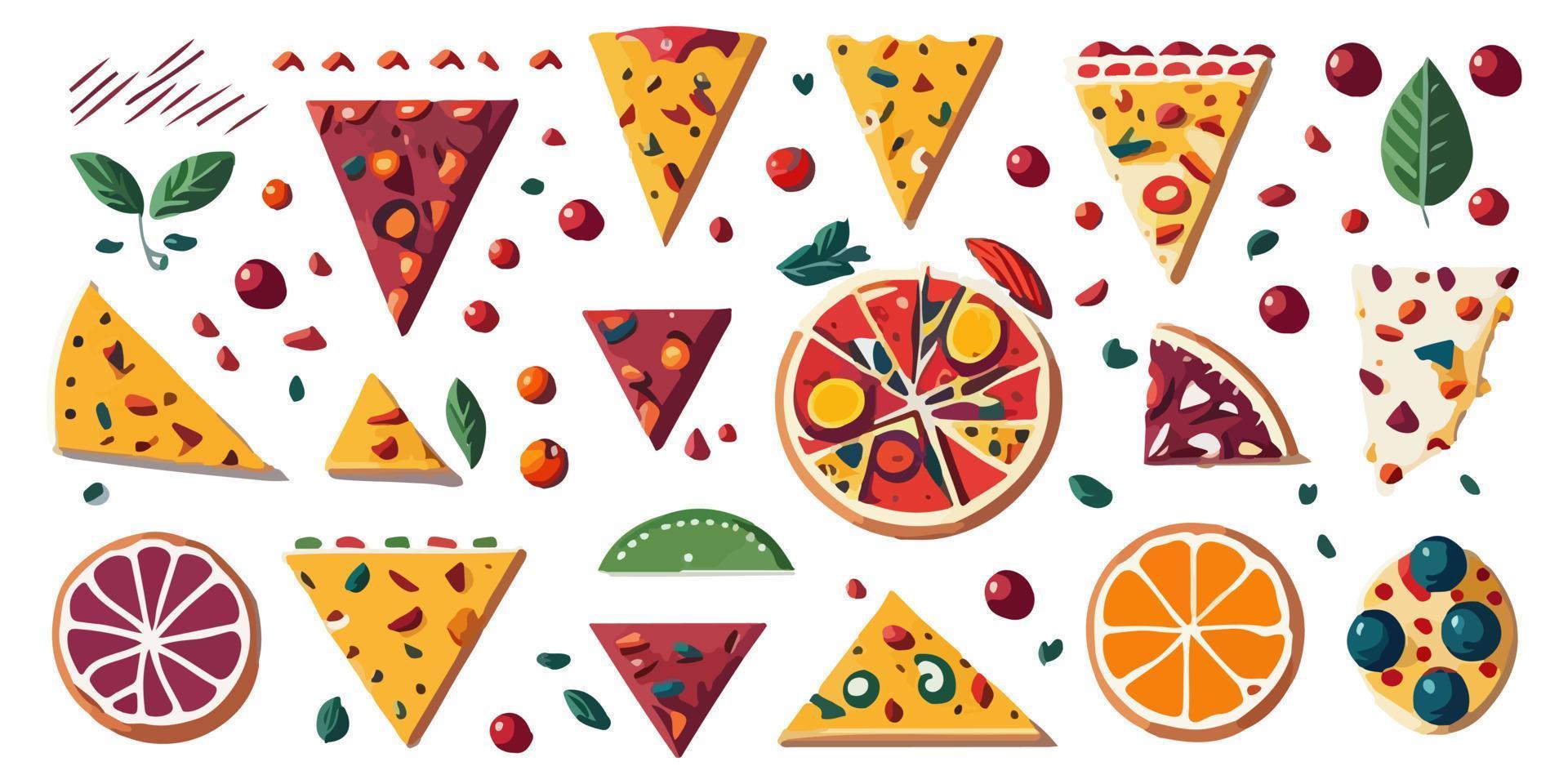 Freshly Baked Pizza on a White Plate with Delicious Toppings vector