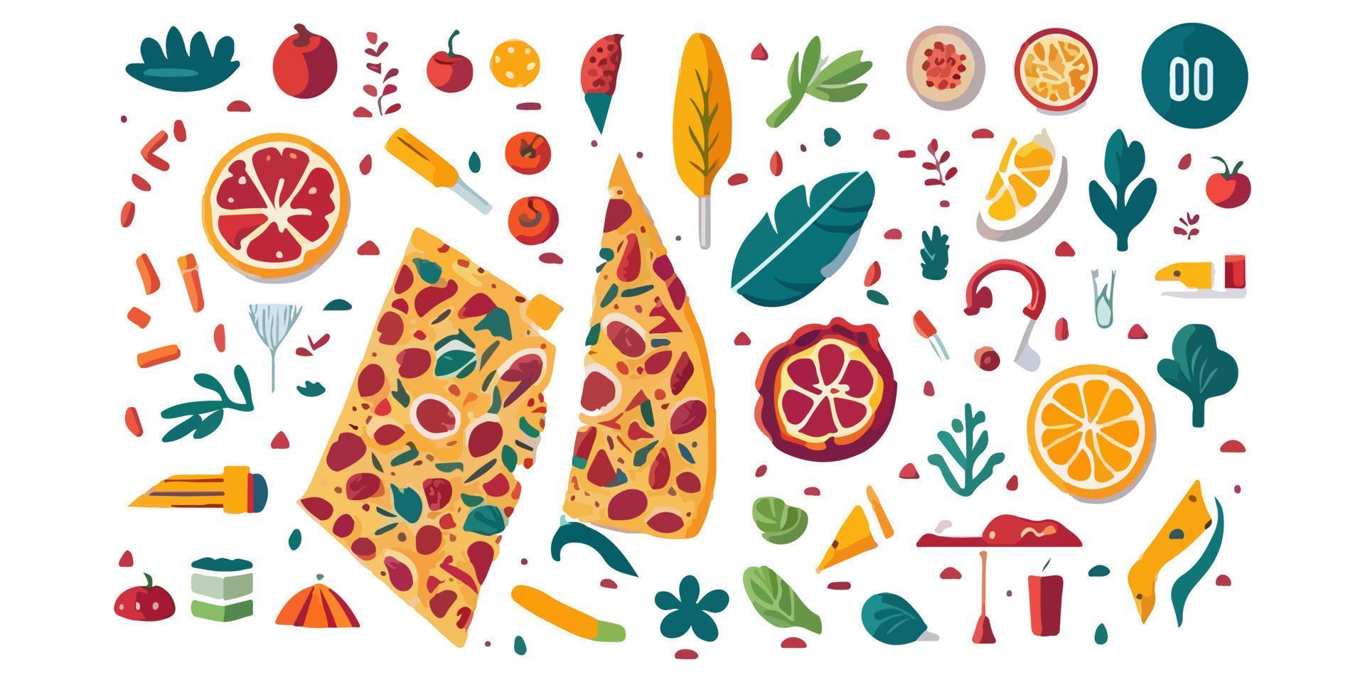 Flat vector pizza illustrations to make your designs pop