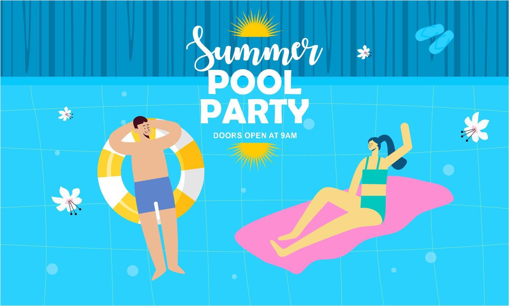 verano piscina fiesta invitación ilustración vector