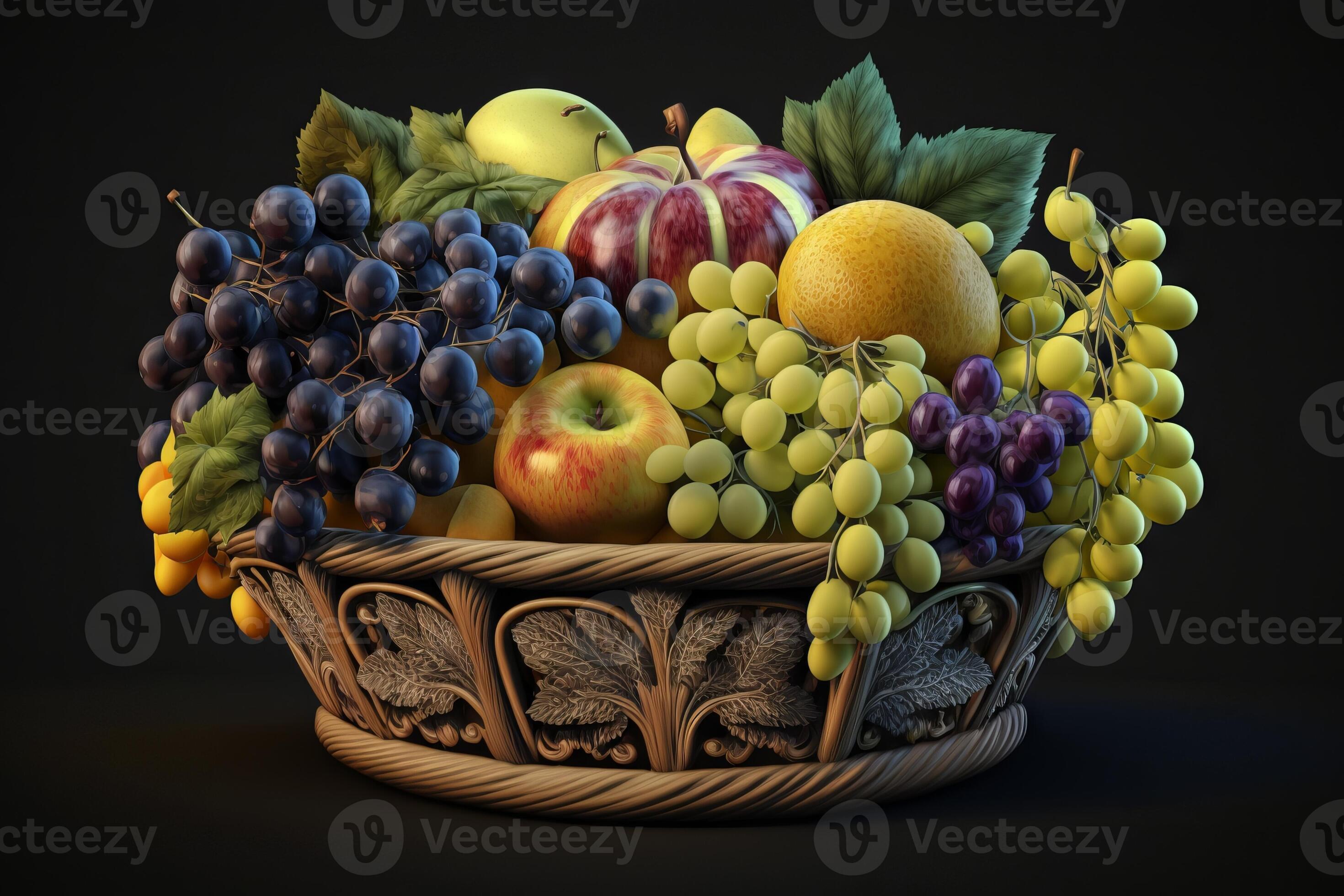 vibrant fruit basket overflowing 22169883 Stock Photo at Vecteezy