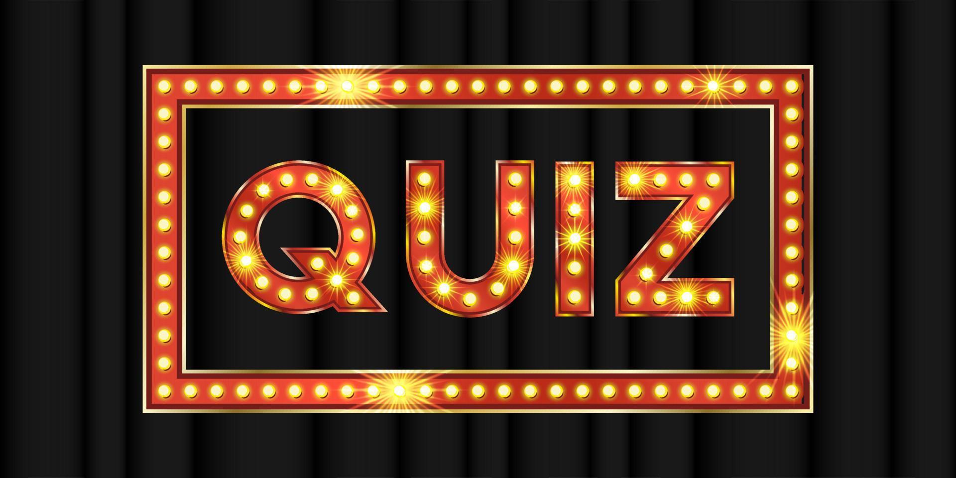 Quiz time banner template ribbon label sign Vector Image