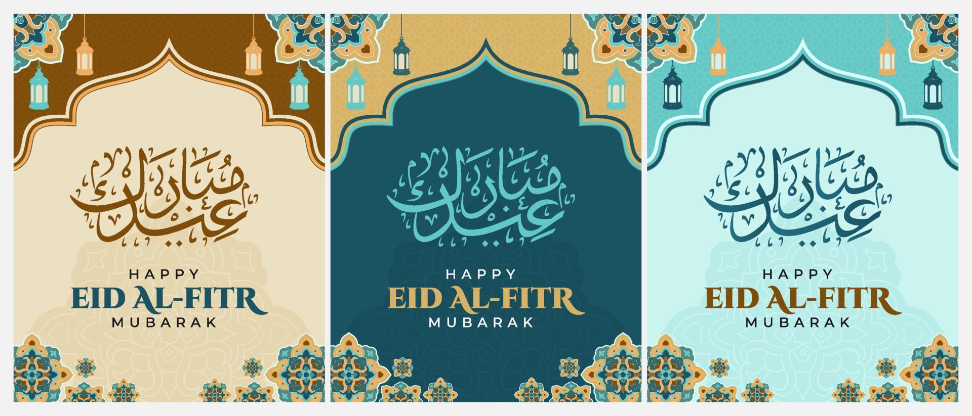 Eid al fitr mubarak greeting, Islamic ornament template for background, banner, poster, cover design, envelope, social media feed. Ramadan Kareem and eid mubarak 2023 concept vector