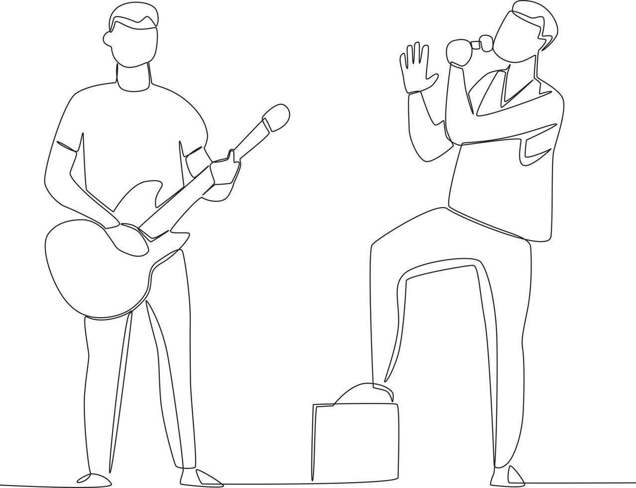 A man singing his favorite song on stage vector