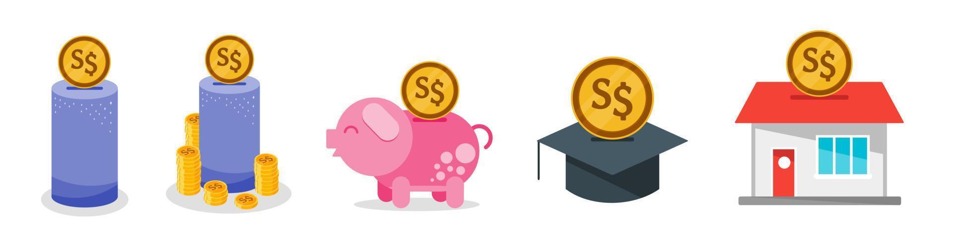 Saving Singapore Dollar Money Set vector