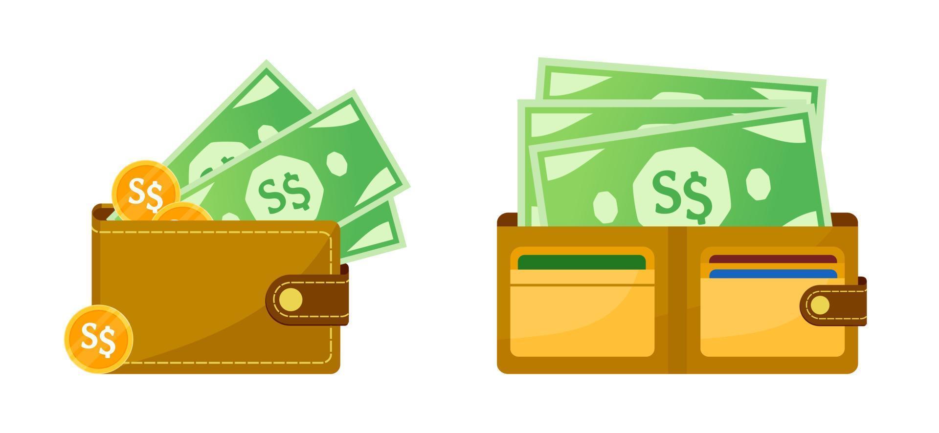 Wallet with Singapore Dollar Money vector