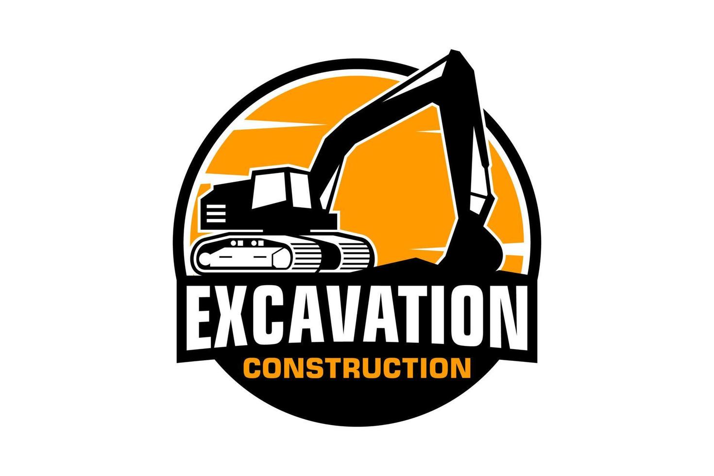 Excavator logo template vector. Heavy equipment logo vector for construction company.