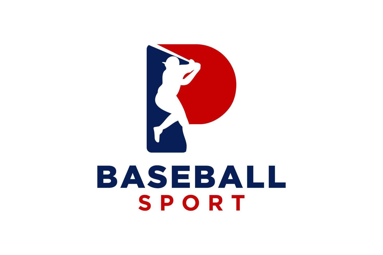 letra pags béisbol logo icono vector modelo.