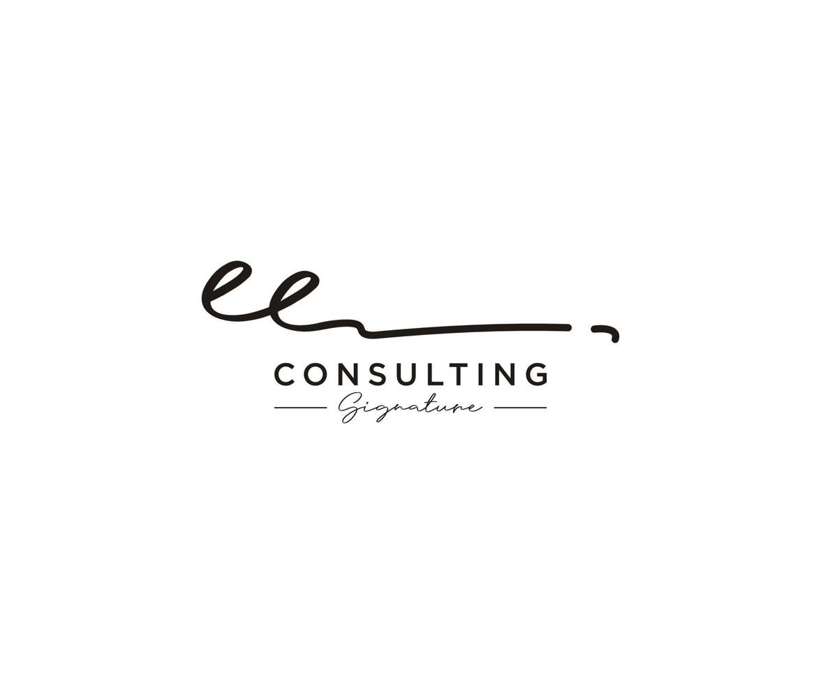 Initial EE signature logo collection template vector. Hand drawn Calligraphy lettering Vector illustration.