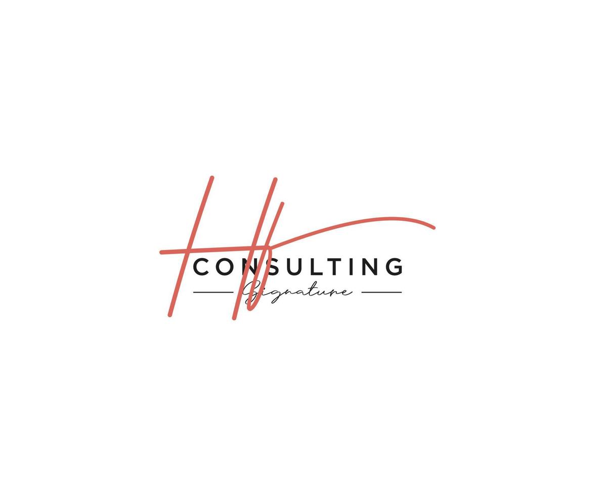 Initial HF signature logo collection template vector. Hand drawn Calligraphy lettering Vector illustration.