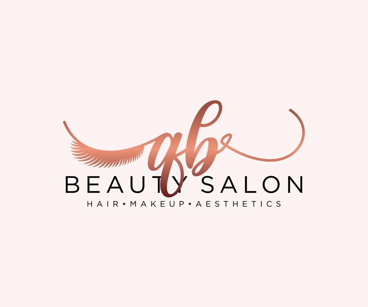 Initial QB feminine logo collections template. handwriting logo of initial signature, wedding, fashion, jewerly, boutique, floral and botanical with creative template for any company or business. vector