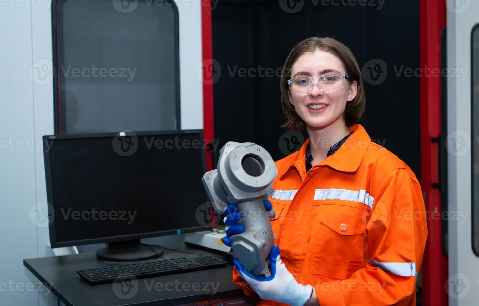 3D printer print job that the technician must examine the details of the work piece to match the design photo