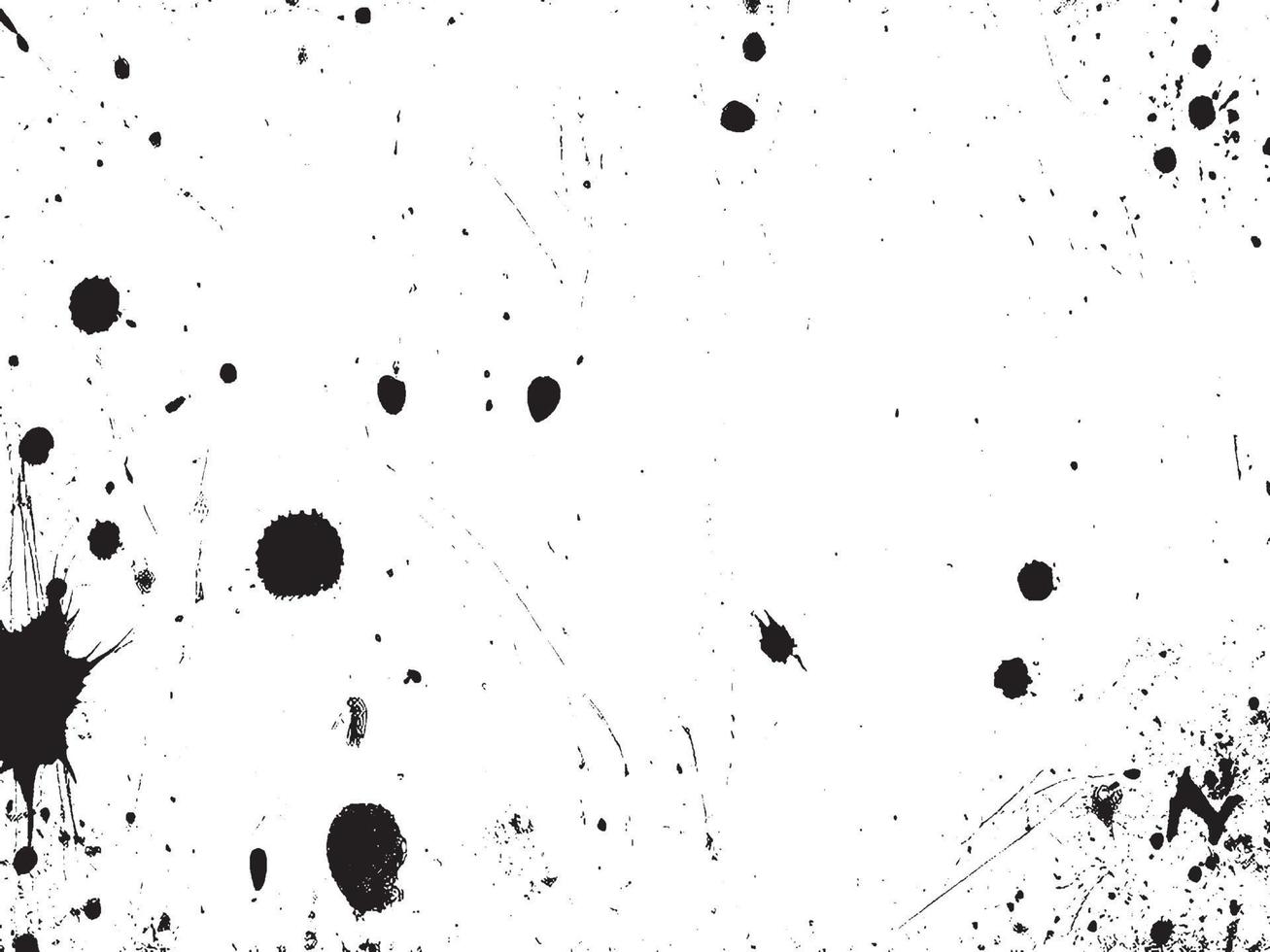 Black and White Grunge Texture Vector Background with Splatter and Scratch Effects. EPS 10.