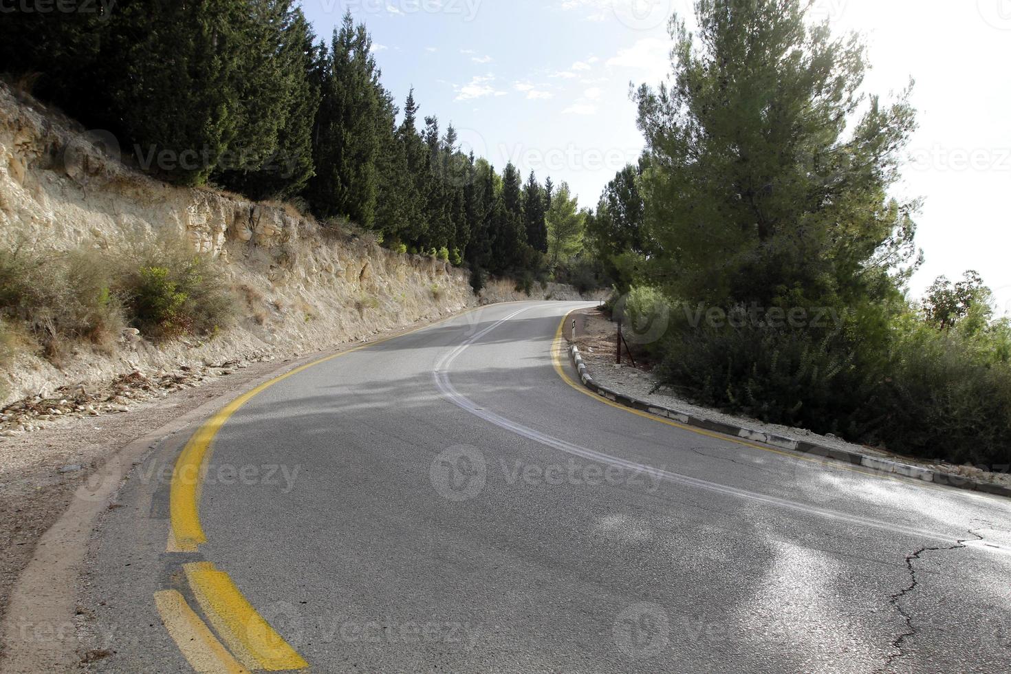 Road in the mountains in northern Israel. photo