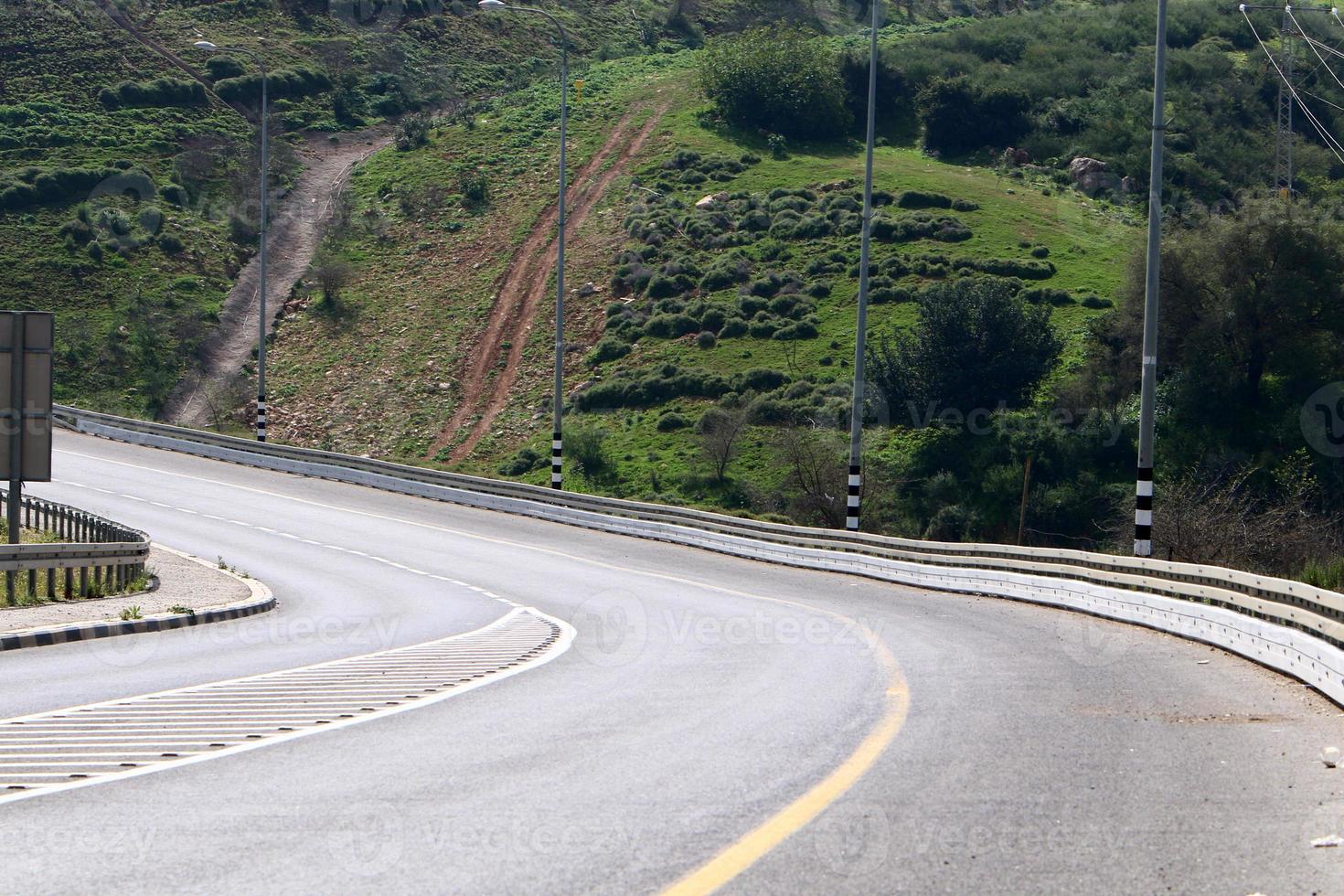 Road in the mountains in northern Israel. photo