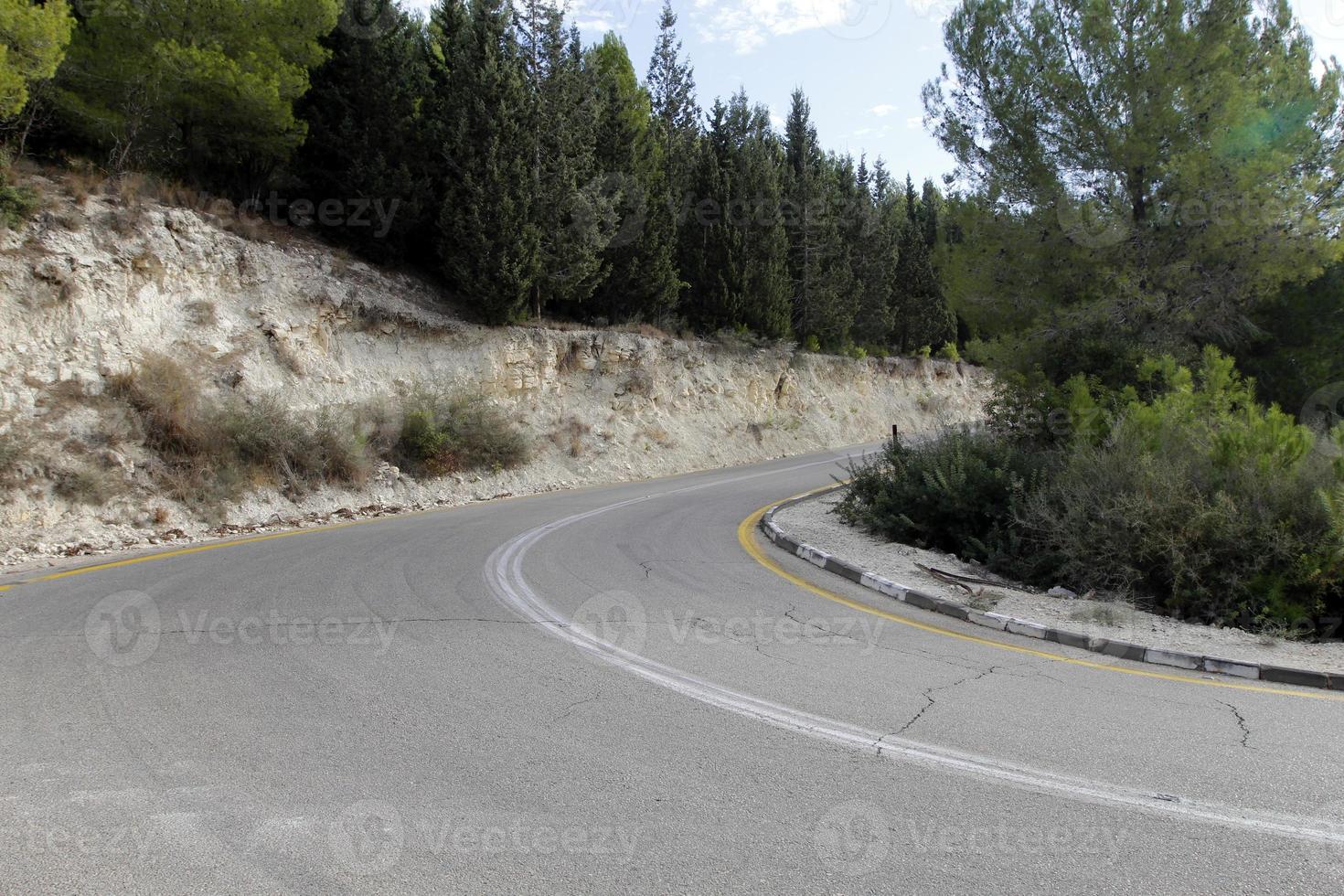 Road in the mountains in northern Israel. photo