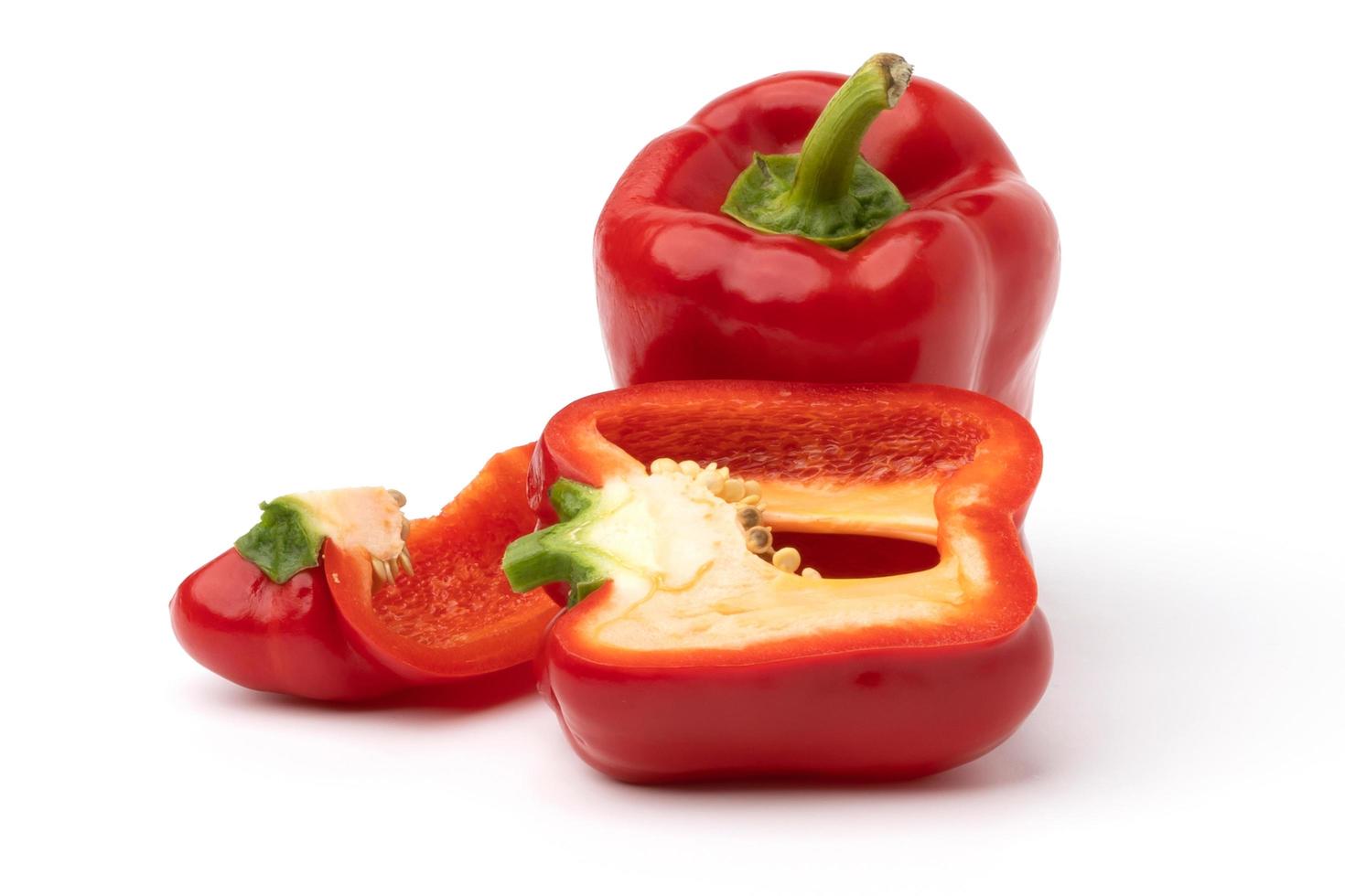 red sweet bell pepper isolate on white backgroud photo