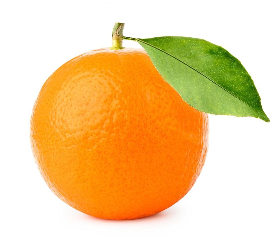 ripe orange fruit isolate on white background photo