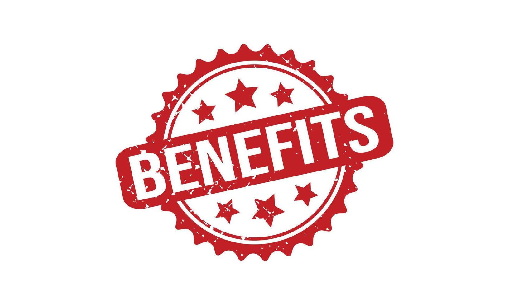Benefits Rubber Stamp. Red Benefits Rubber Grunge Stamp Seal Vector Illustration