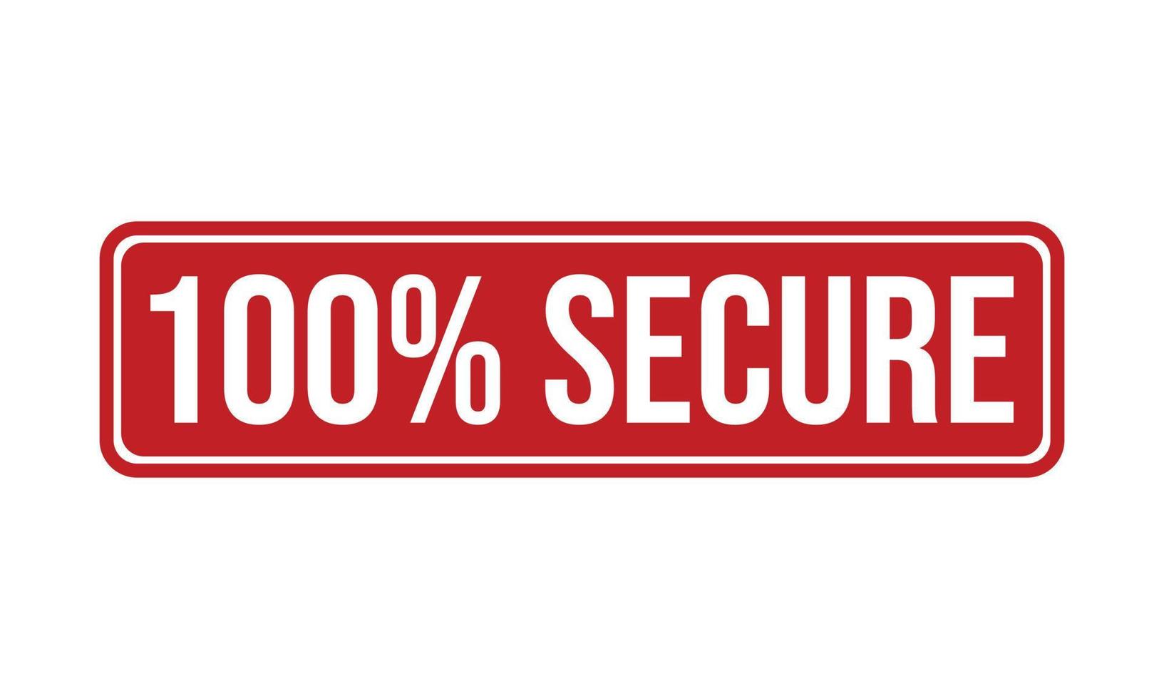 100 Percent Secure Rubber Stamp vector