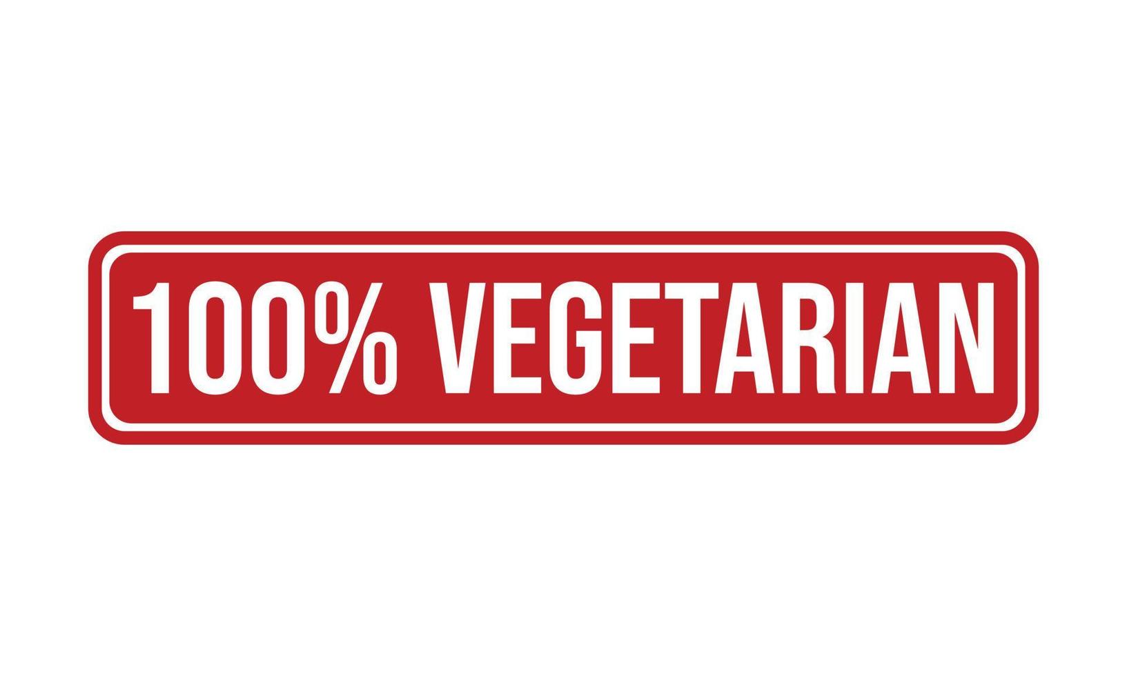 100 Percent Vegetarian Rubber Stamp vector