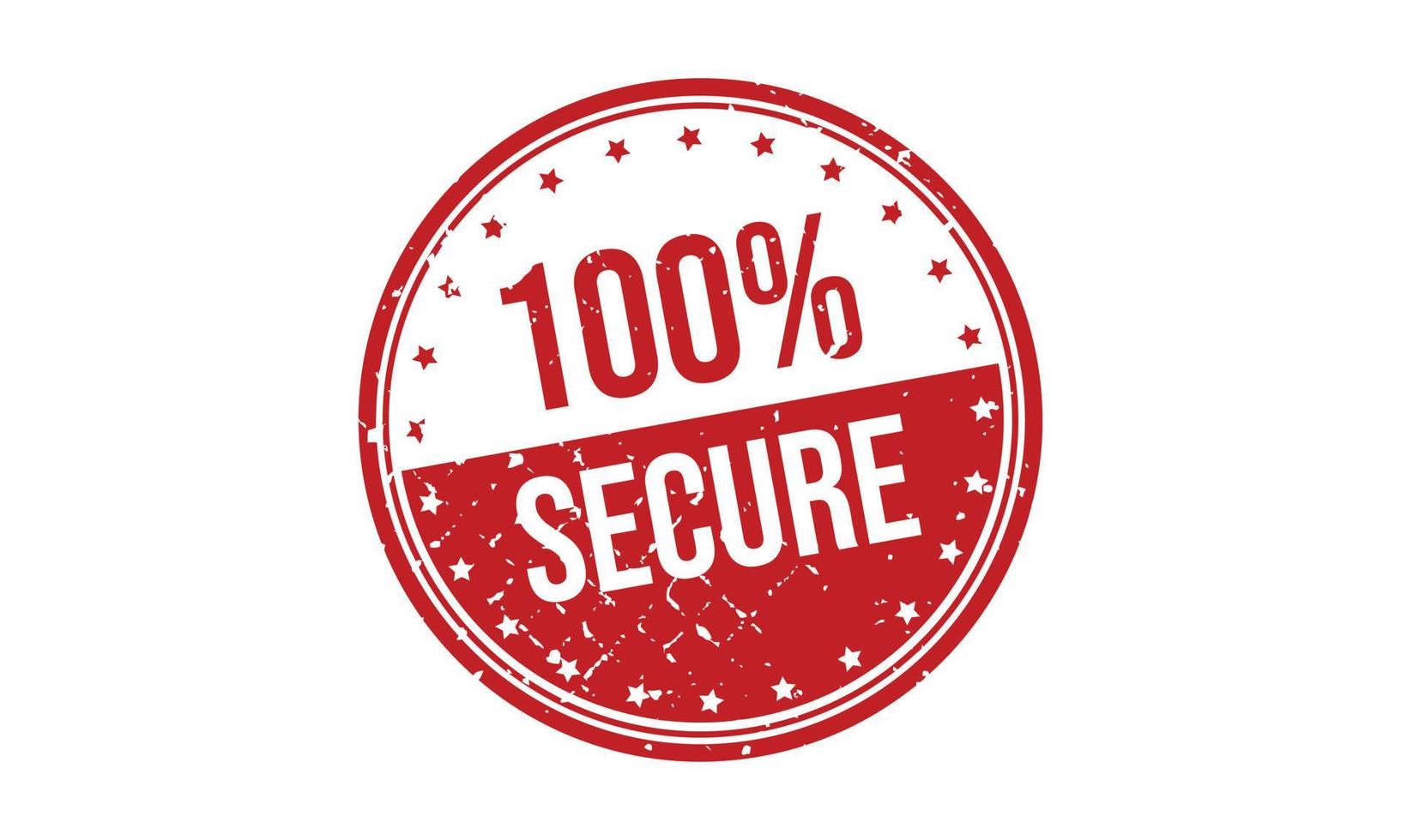 100 Percent Secure Rubber Stamp vector