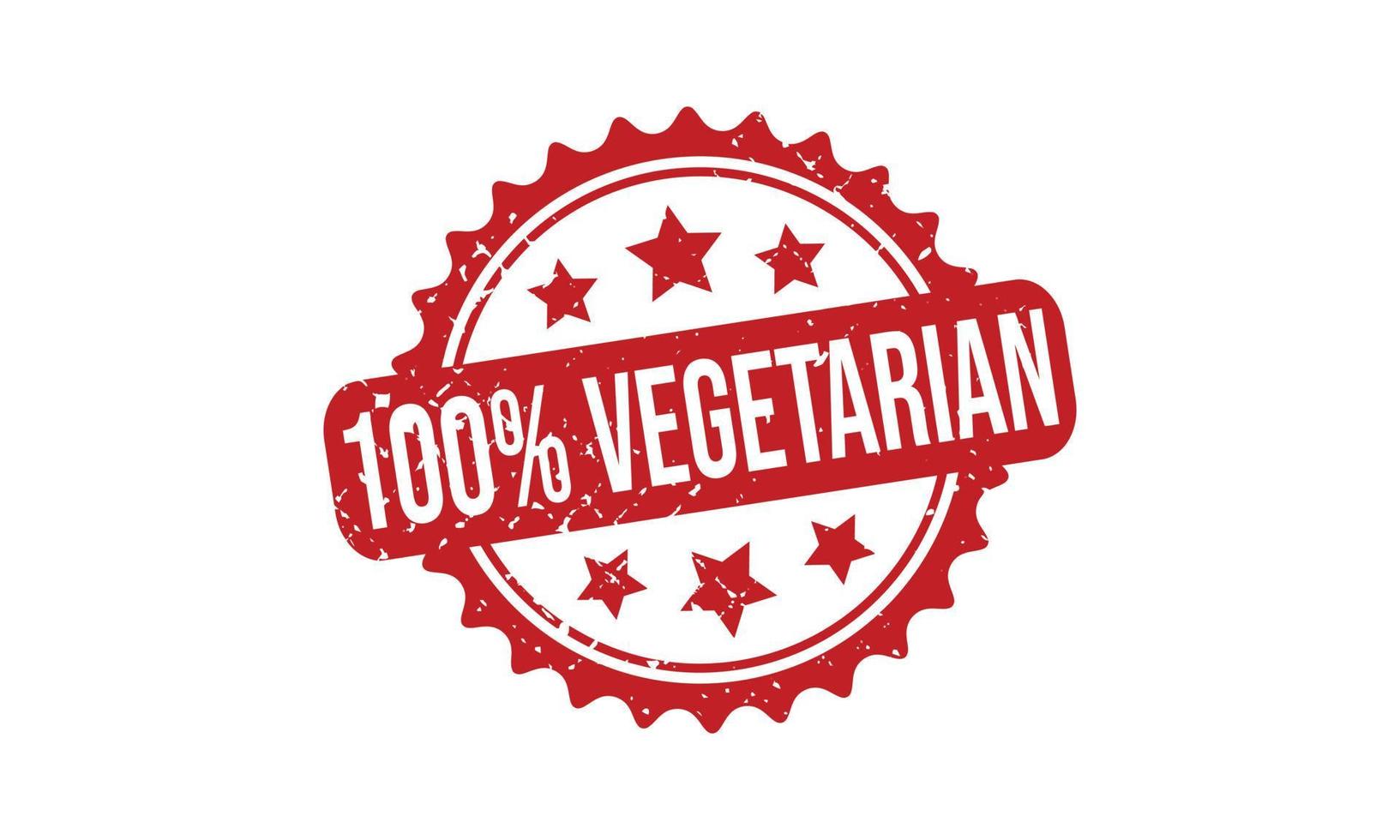 100 por ciento vegetariano caucho sello vector