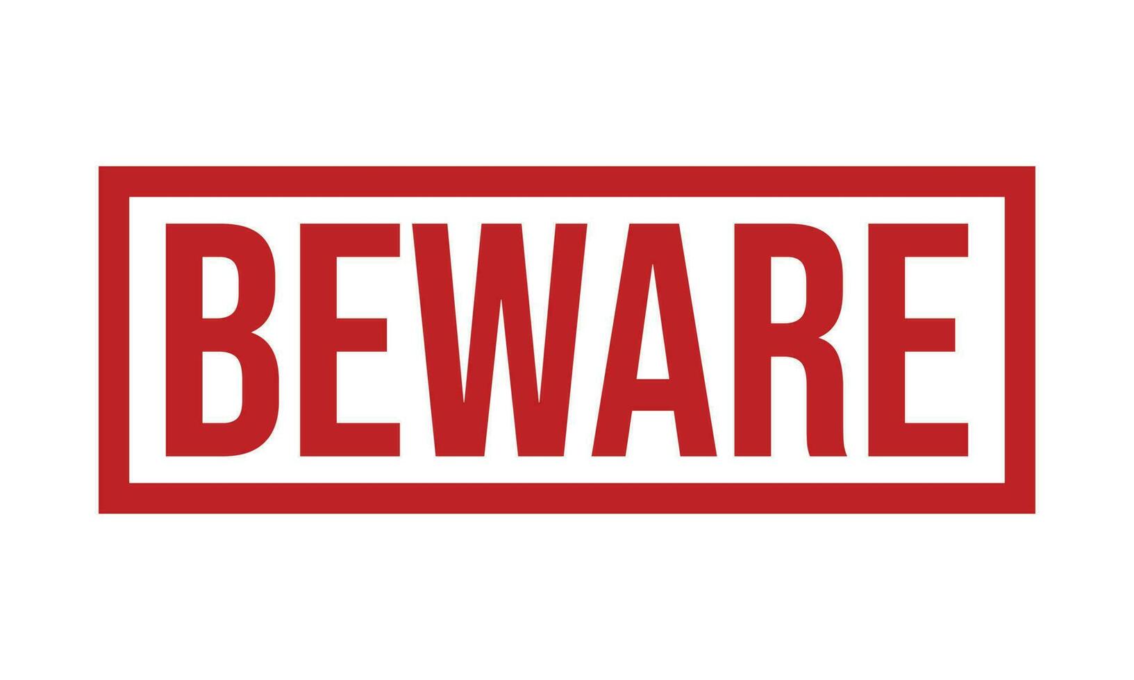 Beware Rubber Stamp. Red Beware Rubber Grunge Stamp Seal Vector Illustration