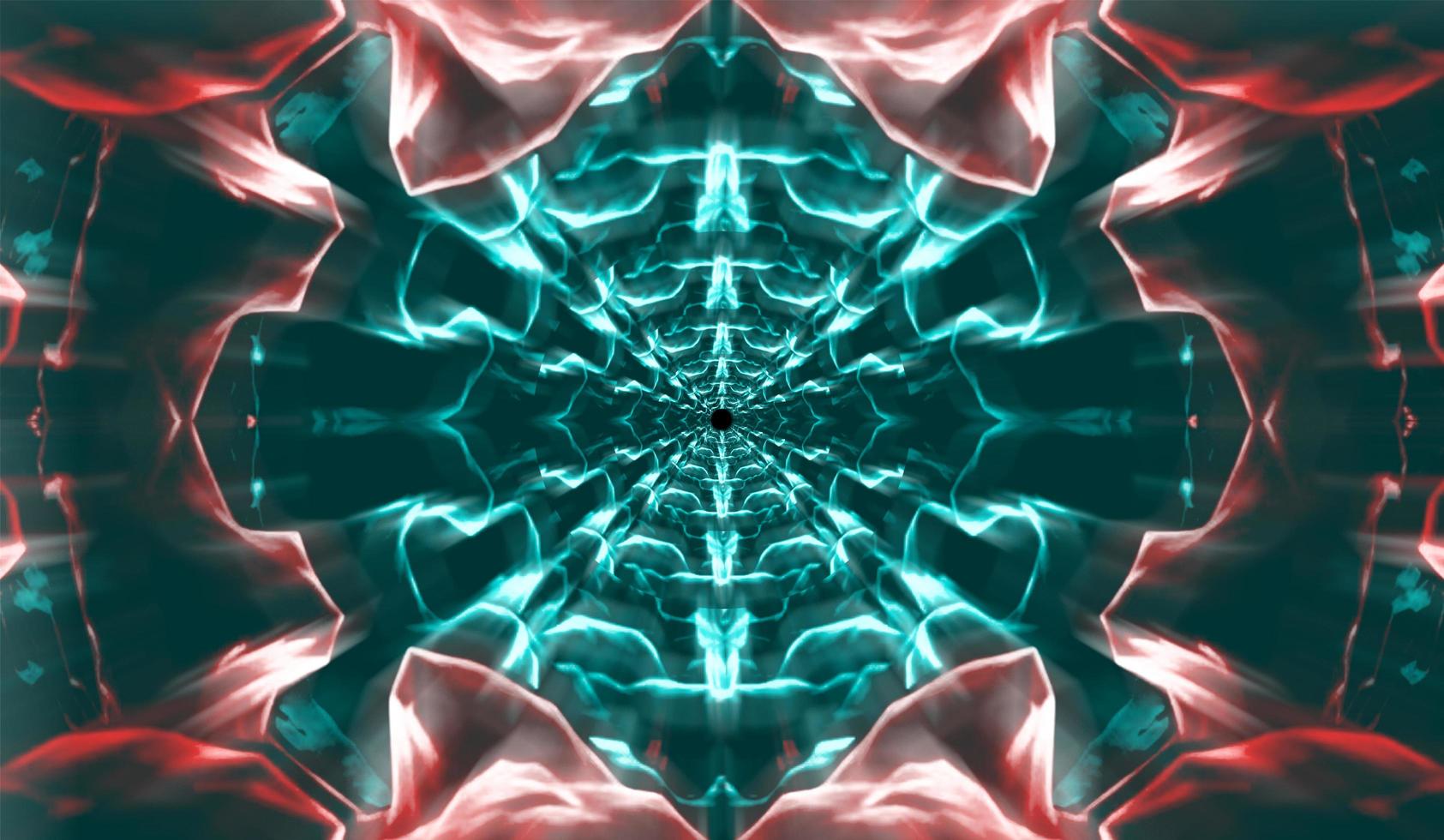 A work of digital illustration art with smoky lines and fractal patterns rendering a chaotic dark background photo