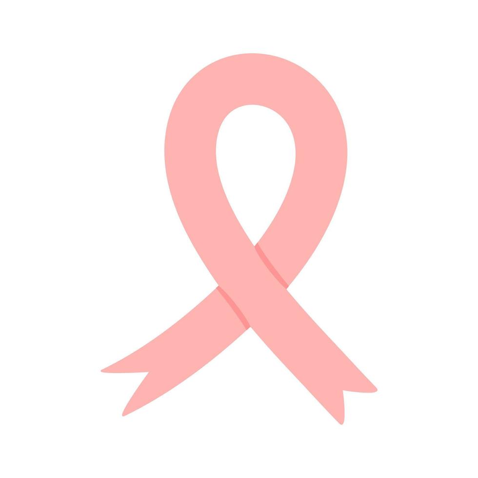 flat breast cancer awareness with ribbon vector