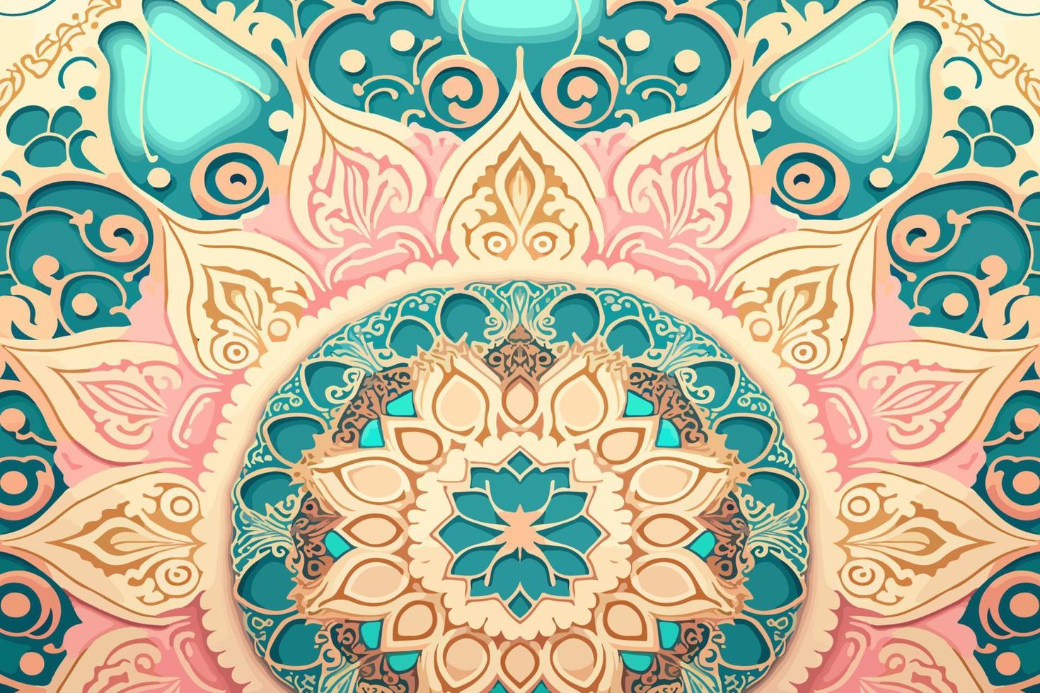 lujo indio floral modelo pastel tono. resumen tradicional gente antiguo tribal gráfico línea. textura textil tela étnico patrones. florido elegante lujo Clásico retro estilo.vector ilustración. vector