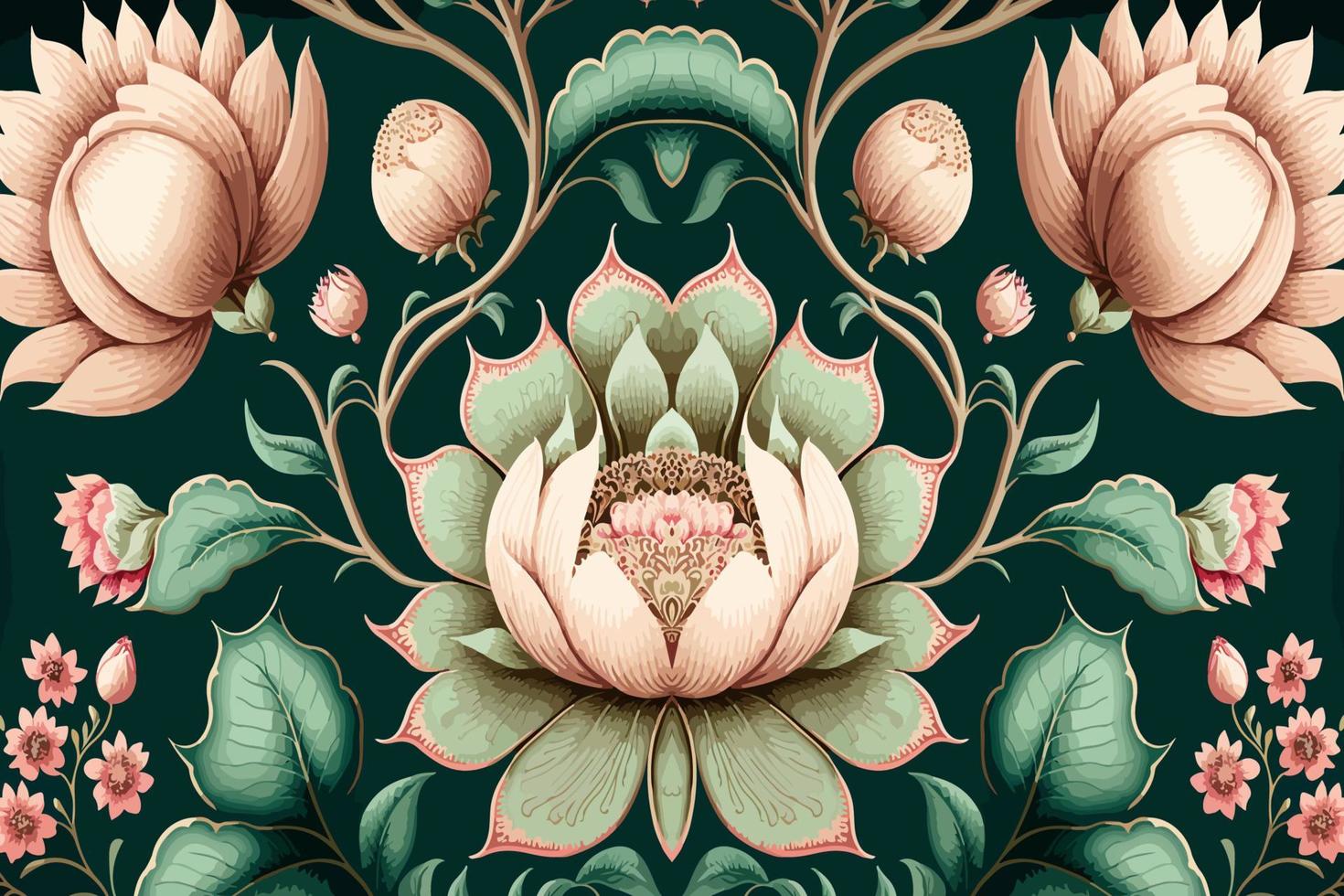 lujo indio floral modelo pastel tono. resumen tradicional gente antiguo tribal gráfico línea. textura textil tela étnico patrones. florido elegante lujo Clásico retro estilo.vector ilustración. vector