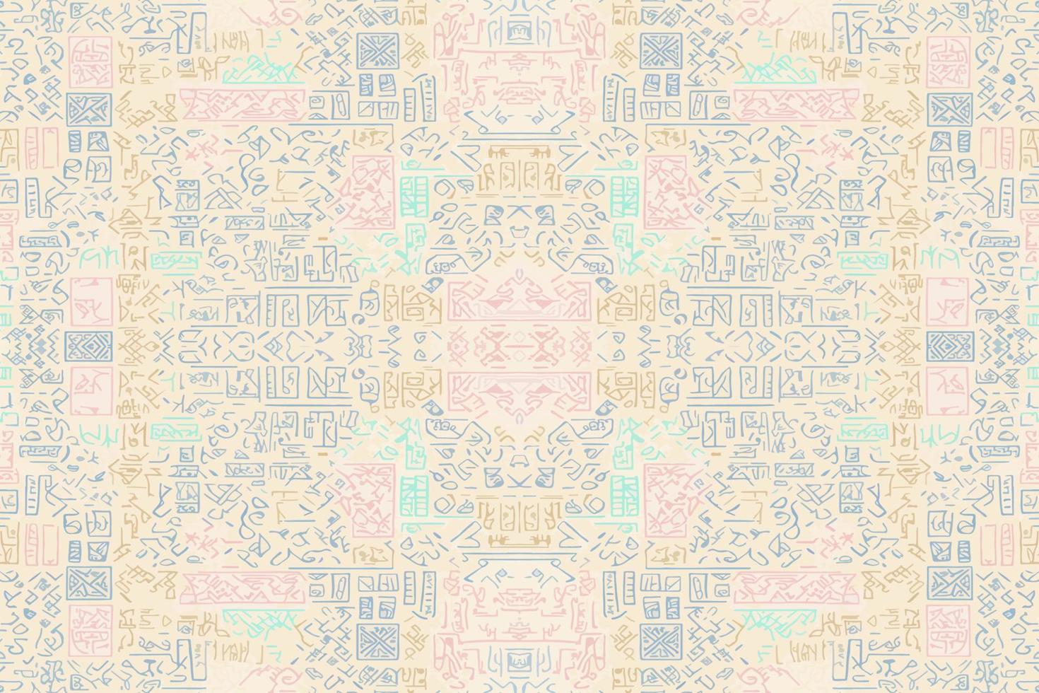 étnico ikat egipcio jeroglíficos modelo pastel color. resumen tradicional gente antiguo tribal gráfico línea florido elegante lujo Clásico retro textura textil tela étnico egipcio patrones vector