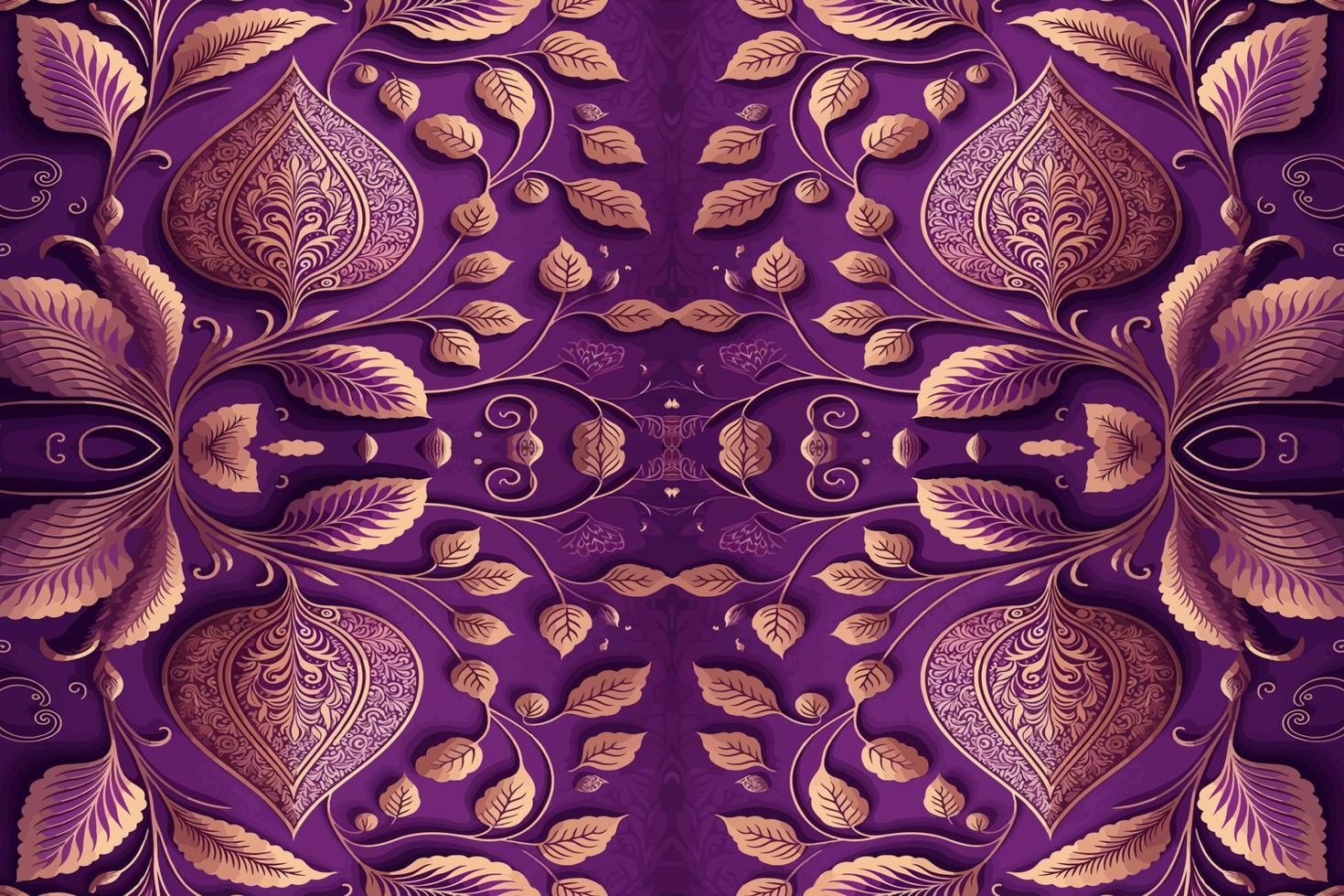 étnico floral sin costura modelo púrpura antecedentes. resumen tradicional gente antiguo tribal gráfico línea. textura textil tela indio patrones. florido elegante lujo Clásico retro estilo. vector