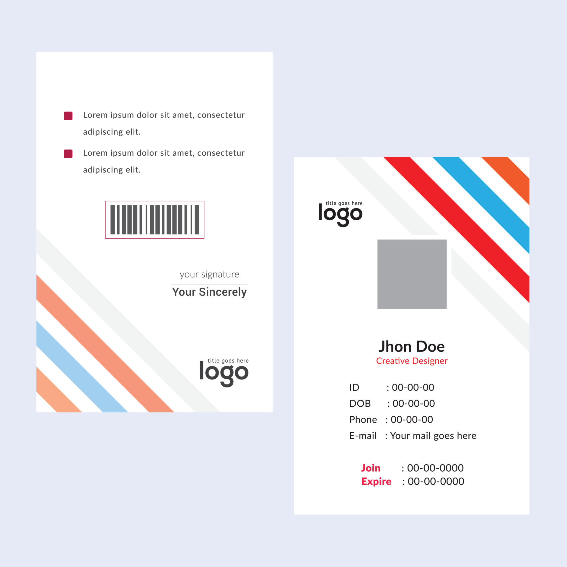 Creative Templates Business Card. Fullcolor Business Cards
