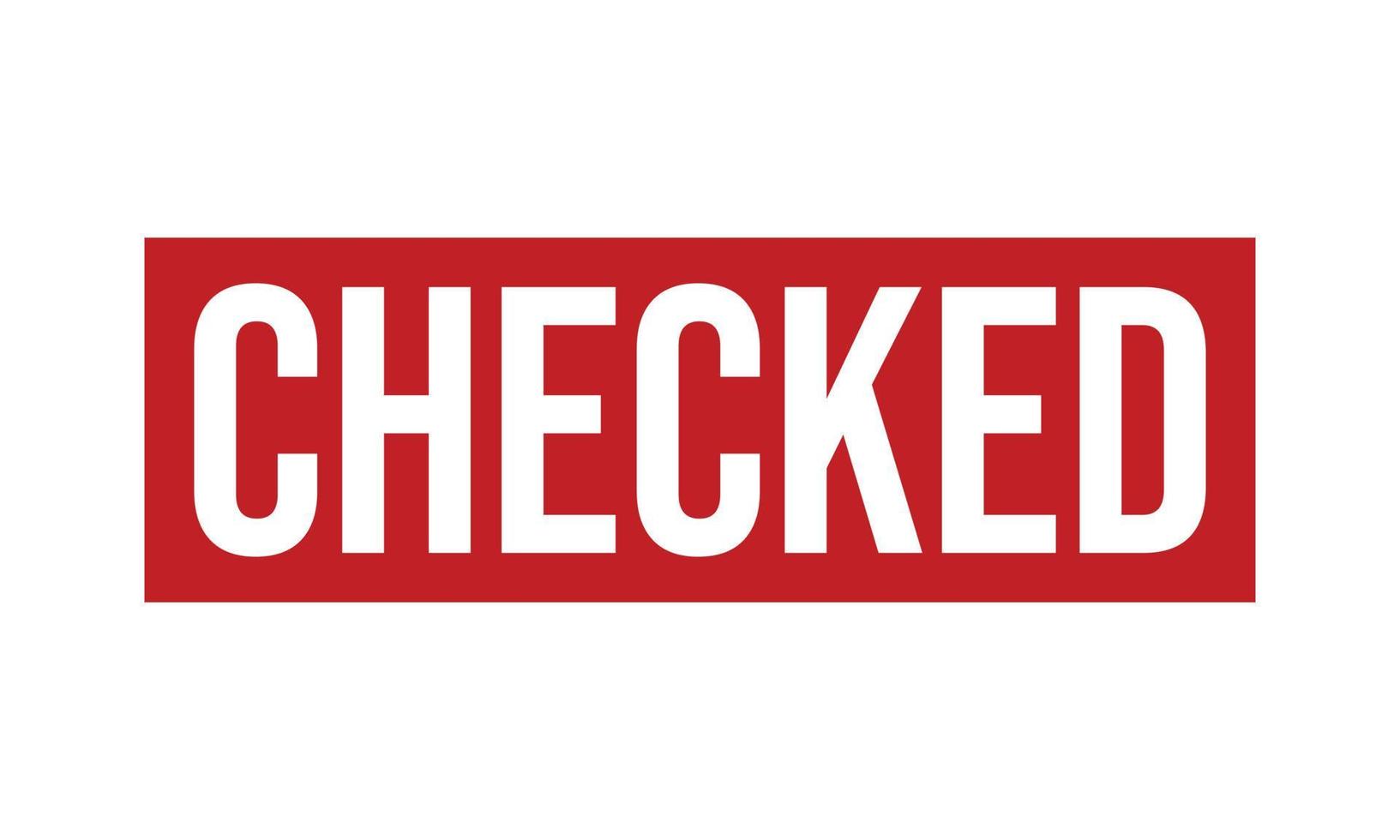 Checked Rubber Grunge Stamp Seal Stock Vector
